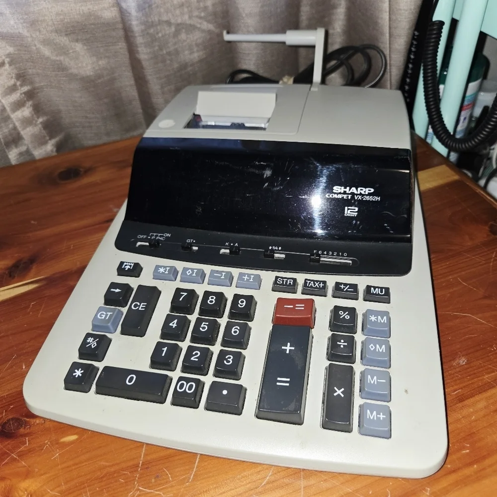 sharp compet vx-2652h desk top calculator with roll print capabilities